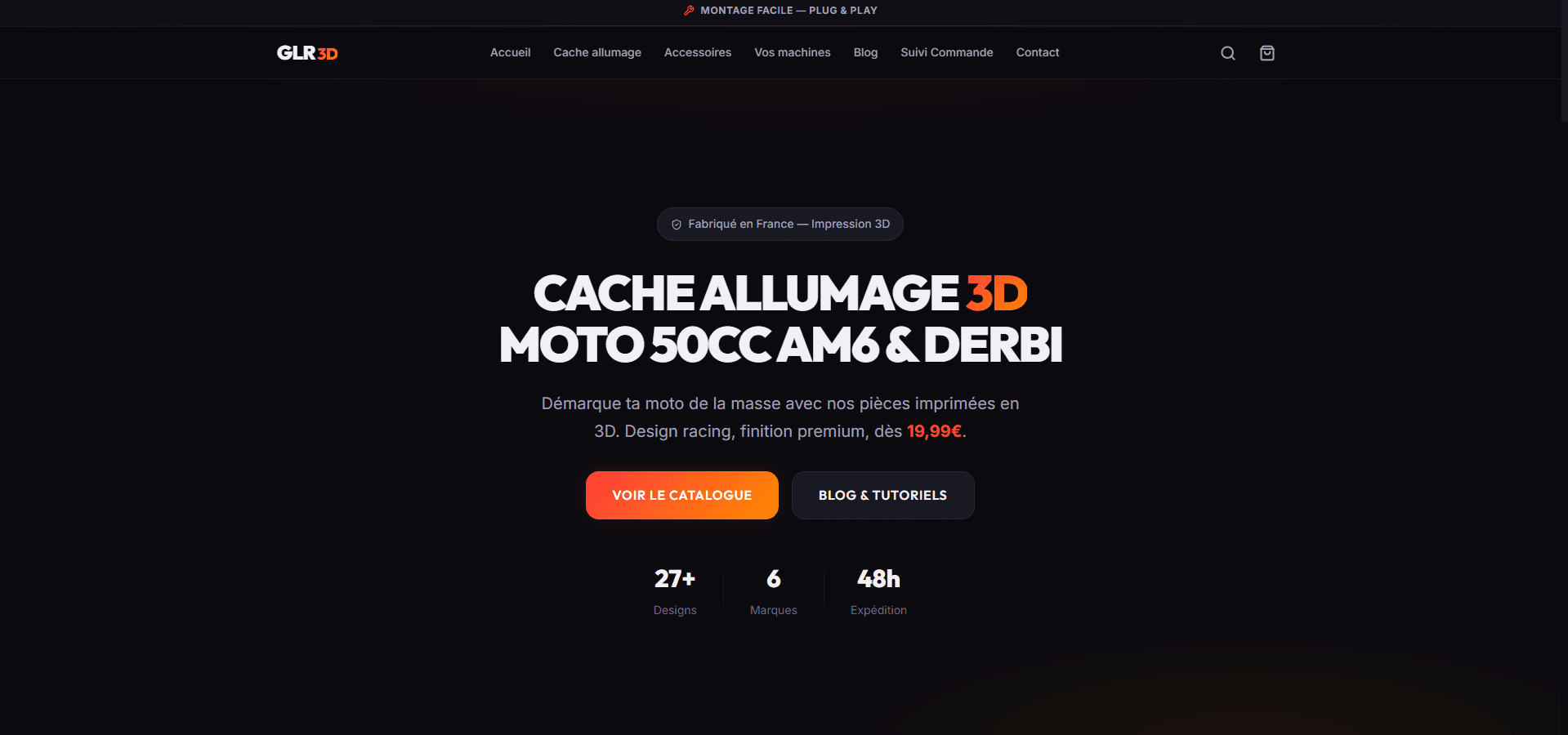 Aperçu du site Impression 3D décorative pour 50cc